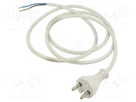 JONEX Câble d'alimentation H05VV-F 2x1mm² avec prise CEE 7/17 (C), 1,5 m