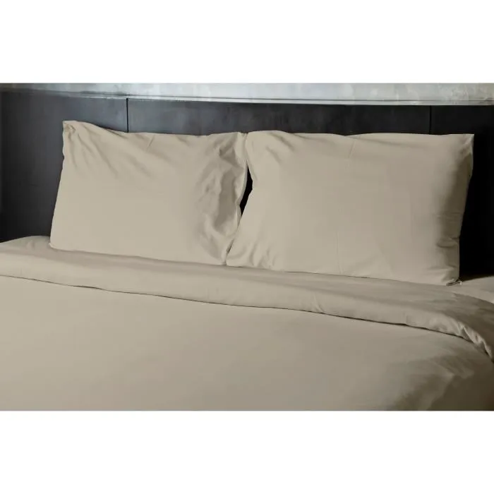 Home Linge Passion Drap plat HP72097 2 personnes 240 x 300 cm en microfibre 82 g - Beige ivoire - Entretien facile