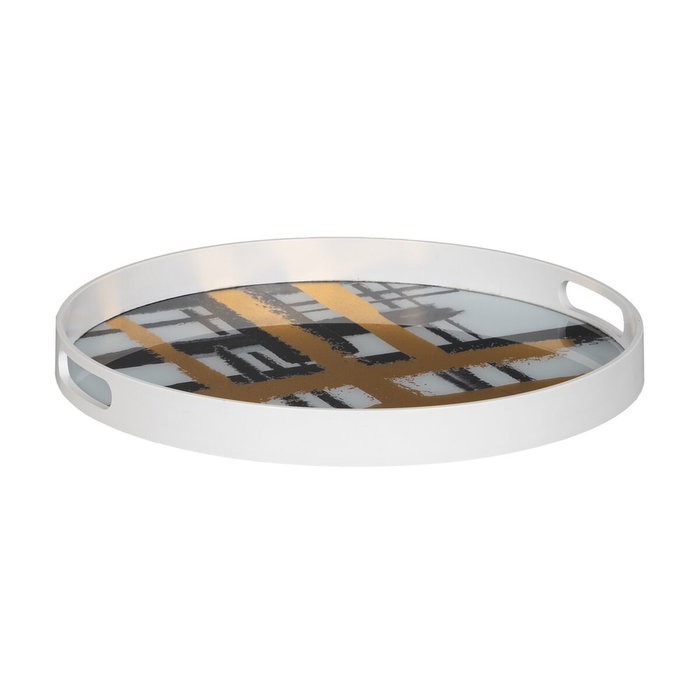 BigBuy Home Plateau apéritif Abstrait Blanc Noir Doré (Lot de 2) BigBuy Home Plateau apéritif Abstrait Blanc Noir Doré (Lot de 2)