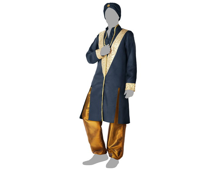 Disfraz Hindou Adulte Bleu M-L Polyester Homme Chaqueta Pantalon Tocado Disfraz Hindou Adulte Bleu M-L Polyester Homme Chaqueta Pantalon Tocado