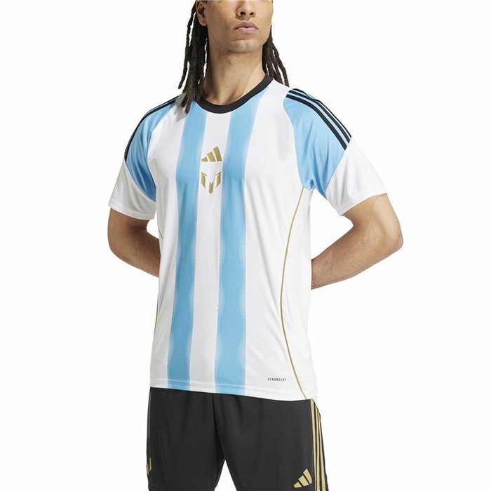 T-shirt de foot Adidas Messi Training Jersey Blanc Bleu