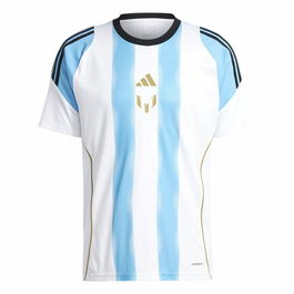 T-shirt de foot Adidas Messi Training Jersey Blanc Bleu