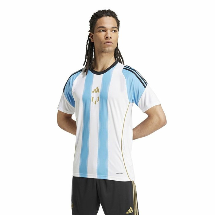 T-shirt de foot Adidas Messi Training Jersey Blanc Bleu