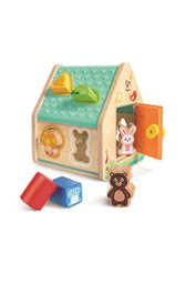 Hape Classificateur de Formes Maison des Créatures - Jouet d'Éveil avec 5 Pièces en Bois, Dimensions 18x16.5x14 cm, Recommandé à partir de 2 Ans