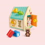 Hape Classificateur de Formes Maison des Créatures - Jouet d'Éveil avec 5 Pièces en Bois, Dimensions 18x16.5x14 cm, Recommandé à partir de 2 Ans