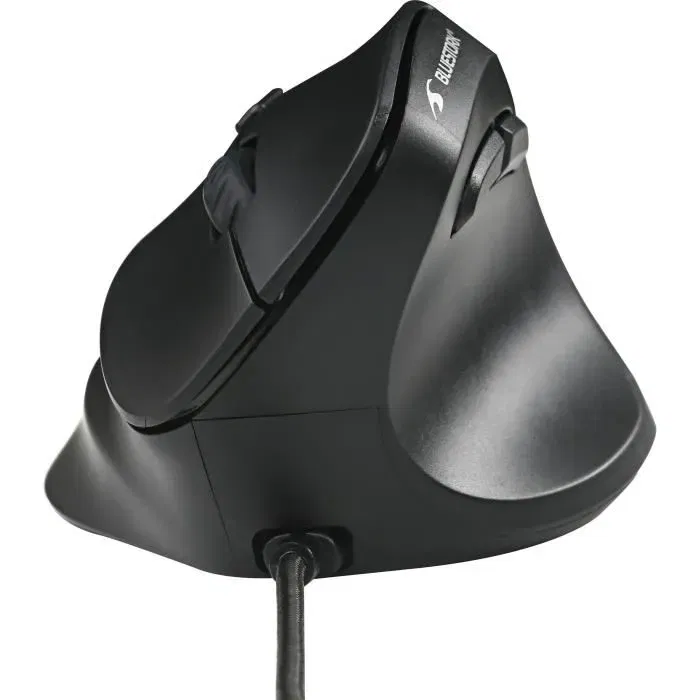 Bluestork ERGO LUMI FILAIRE - Souris filaire ergonomique verticale noir pour prévention du syndrome de la souris