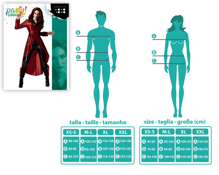 Disfraz héroe cómic rojo adulto femme XS-S Disfraz héroe cómic rojo adulto femme XS-S