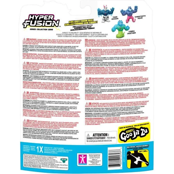 MrBeast Lab - Goo Jit Zu - Figurine élastique Cobra Panthère extensible 3x sa taille, 11 cm - Collection de héros à étirer