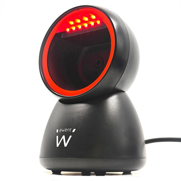 Ewent EW3450 Lecteur de codes-barres 2D omnidirectionnel USB Plug and Play sans fil, compatible 1D/2D/QR, mode mains libres, écran, IP52 Ewent EW3450 Lecteur de codes-barres 2D omnidirectionnel USB Plug and Play sans fil, compatible 1D/2D/QR, mode mains libres, écran, IP52