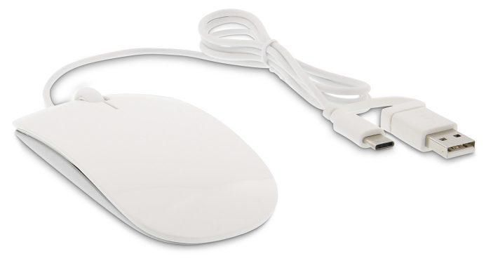 LMP Easy Mouse Souris Optique USB-C & USB-A avec Double Connectique, Capteur IR 1600 dpi, Boîtier Aluminium Argenté, Conception 2 Boutons LMP Easy Mouse Souris Optique USB-C & USB-A avec Double Connectique, Capteur IR 1600 dpi, Boîtier Aluminium Argenté, Conception 2 Boutons
