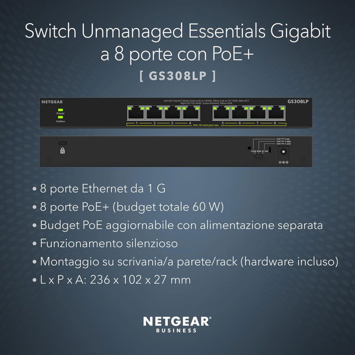 Switch Netgear GS308LP-100EUS