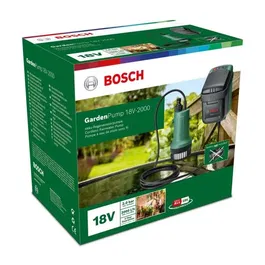 Bosch 06008C4203 Pompe à Eau de Jardin sans Fil 18V-2000 GardenPump - Pour Récupérateur d'Eau de Pluie avec Tuyau et Adaptateurs