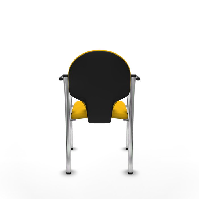 Silla Hellín tapizada con Tela color Amarillo. Brazos fijos Silla Hellín tapizada con Tela color Amarillo. Brazos fijos