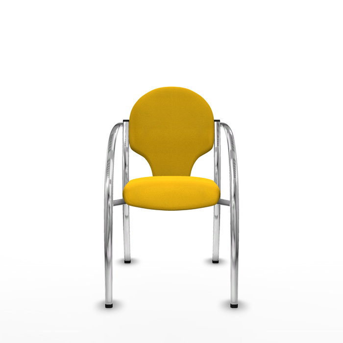 Silla Hellín tapizada con Tela color Amarillo. Brazos fijos Silla Hellín tapizada con Tela color Amarillo. Brazos fijos