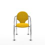 Silla Hellín tapizada con Tela color Amarillo. Brazos fijos