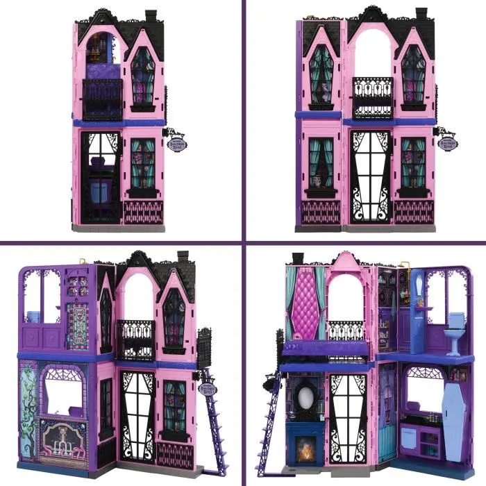 Monster High - Maison de poupée Hôtel Bouh-tique avec accessoires - Repliable - Référence JBF16 - Pour enfants à partir de 4 ans
