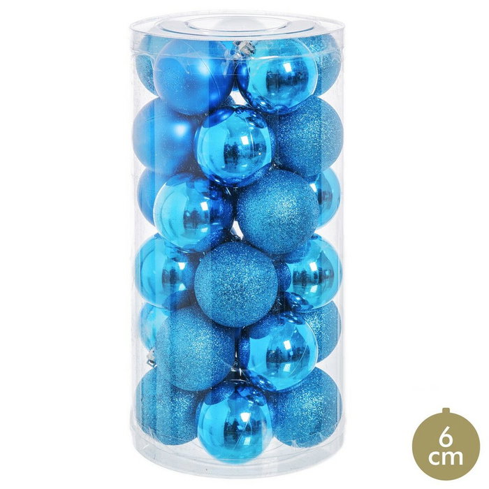 BigBuy Home Boules de Noël Plastique Ø 6 cm (30 Unités)