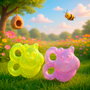 Playgro Lot de 2 anneaux de dentition abeille 0182213 avec gel rafraîchissant