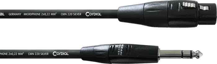 CORDIAL Câble Audio Jack Stéréo 3,5 mm vers XLR Femelle 3 mètres CORDIAL Câble Audio Jack Stéréo 3,5 mm vers XLR Femelle 3 mètres