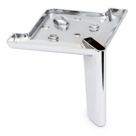 Q&Q Pata Metal Line - Patte de meuble en métal chromé, modèle Line, hauteur 125 mm