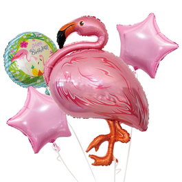 Party Time Ensemble de 4 Ballons Thème Flamant Rose