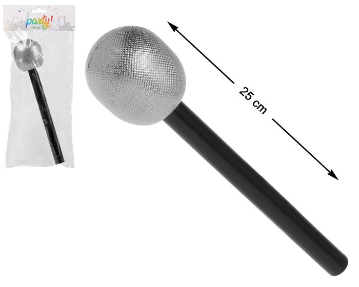 Microphone accessoire argenté pour chanteur, déguisement, karaoké, décoration de fête musicale Microphone accessoire argenté pour chanteur, déguisement, karaoké, décoration de fête musicale