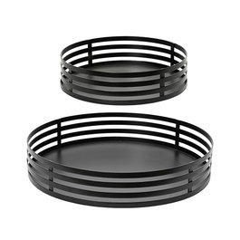 Decoris Lot de 2 plateaux en fer noir Ø38 et Ø28 cm