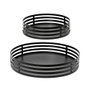 Decoris Lot de 2 plateaux en fer noir Ø38 et Ø28 cm