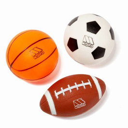 Molto - Set de 3 ballons de sport pour football, basketball et rugby - Diamètre 18 cm - En plastique