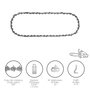 PAPILLON Chaîne de Tronçonneuse 3/8'' 0,050'' 1,3 mm 52 Maillons 91 P
