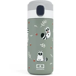Monbento MB Pop Raccoon - Gourde isotherme à bec verseur Vert Raccoon