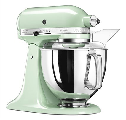Kitchenaid 5KSM175 Robot de cuisine Artisan 4,8 L avec bol inox, moteur direct et accessoires - Pistolet