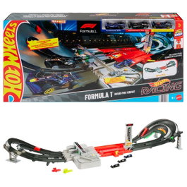 Mattel - Hot Wheels - Circuit de course F1 motorisé avec 3 voitures - Référence JDY16 - Jeu de circuit pour enfants +5 ans avec designs d'équipes Red Bull, Haas, Williams