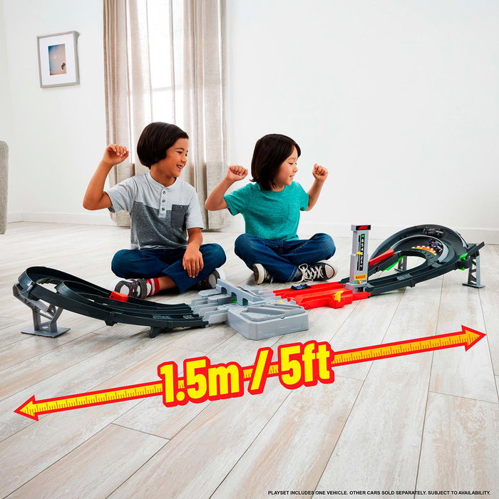 Mattel - Hot Wheels - Circuit de course F1 motorisé avec 3 voitures - Référence JDY16 - Jeu de circuit pour enfants +5 ans avec designs d'équipes Red Bull, Haas, Williams