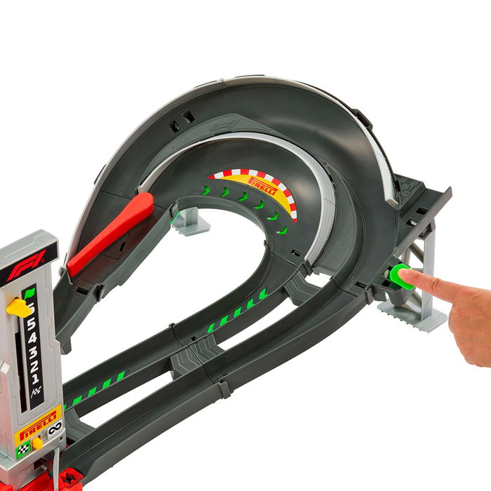Mattel - Hot Wheels - Circuit de course F1 motorisé avec 3 voitures - Référence JDY16 - Jeu de circuit pour enfants +5 ans avec designs d'équipes Red Bull, Haas, Williams