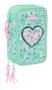 Safta Plumier Triple 37 Pièces Cuore avec 37 Accessoires, Dimensions 12.5x19.5x5.5 cm, À Partir de 3 Ans