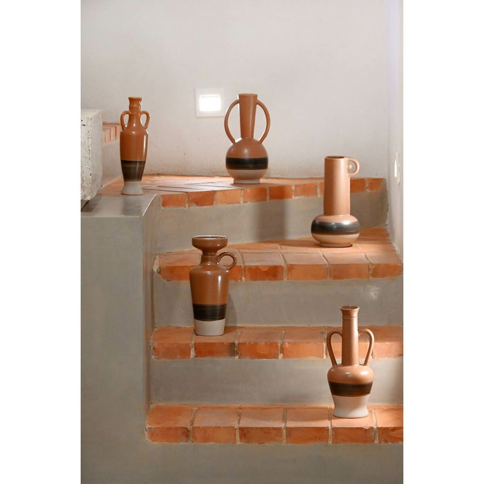 DKD Home Decor Lot de 3 Vases en Porcelaine Blanc, Gris et Terre cuite DKD Home Decor Lot de 3 Vases en Porcelaine Blanc, Gris et Terre cuite