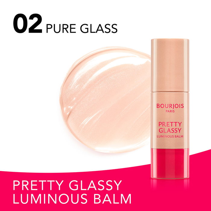 Bourjois Pretty Glassy Baume Iluminador #Pure Glass 5 g - Baume Lumineux Transparent pour un Éclat Flamboyant