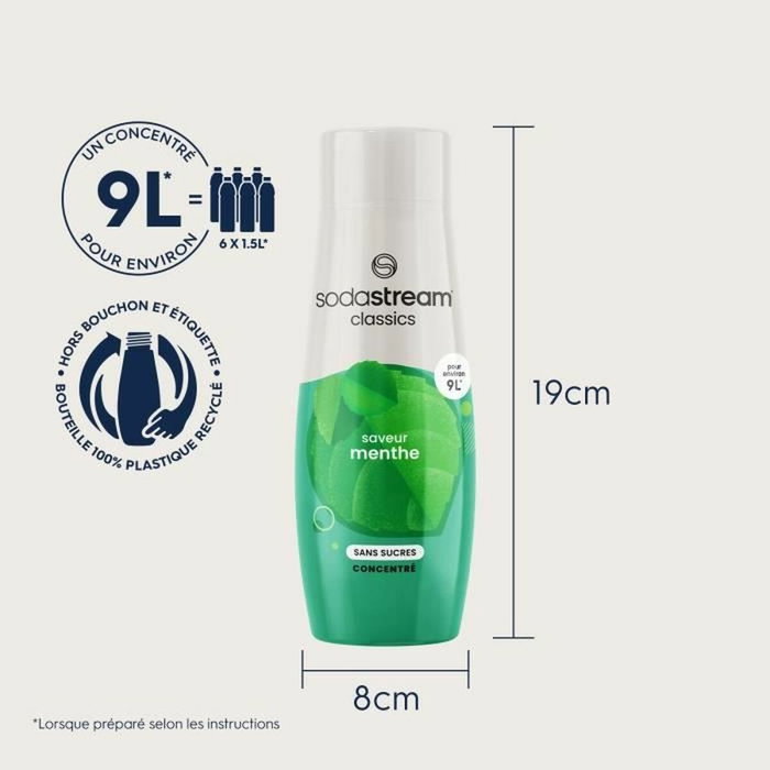 Sodastream Lot de 6 concentrés Menthe sans sucres Sodastream Lot de 6 concentrés Menthe sans sucres