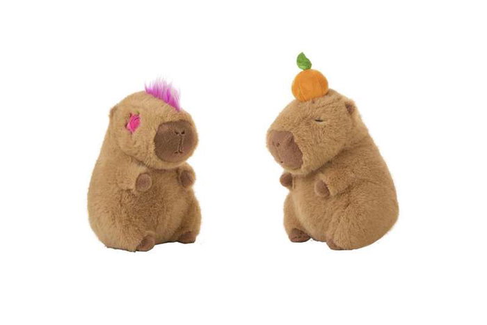 Capybara Piu - Peluche Capybara 26 cm - Lot de 4 - Modèles assortis