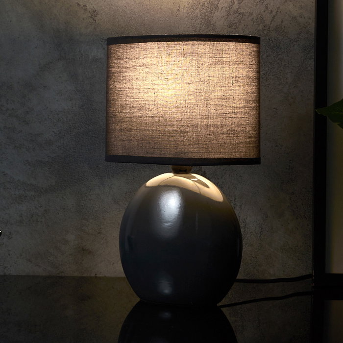 Home Deco Factory Lampe de Table Ovale Grise