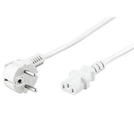MicroConnect Cordon d'alimentation 3m blanc IEC320 connecteur coudé Schuko