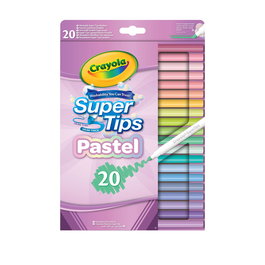 Crayola Rotuladores 58-7517 - Lot de 20 Feutres Lavables Super Pointe avec Couleurs Pastel Douces - Pour Coloriage Fin ou Large - Enfant +3 ans