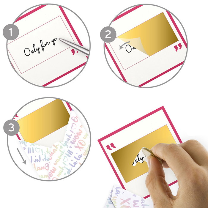 Party Time Set de 6 Cartes d'Invitation à Gratter avec Enveloppes