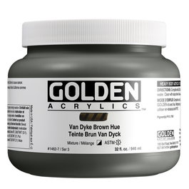 Golden Peinture Acrylique Heavy Body Van Dyke Marron 946 ml