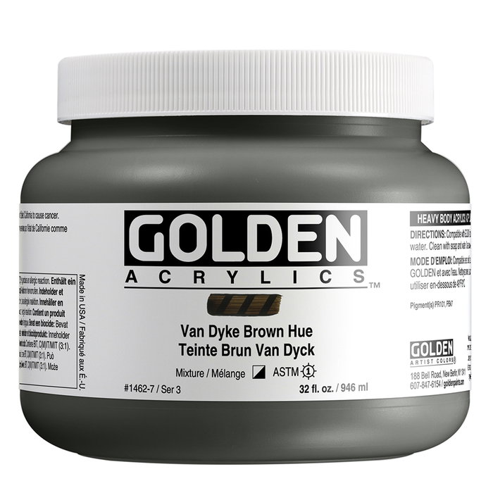 Golden Peinture Acrylique Heavy Body Van Dyke Marron 946 ml Golden Peinture Acrylique Heavy Body Van Dyke Marron 946 ml