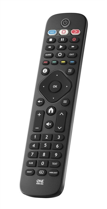 One For All URC4913 Télécommande de Remplacement pour Téléviseur Philips - Compatible Ambilight, Home, 2021, avec Fonction Apprentissage