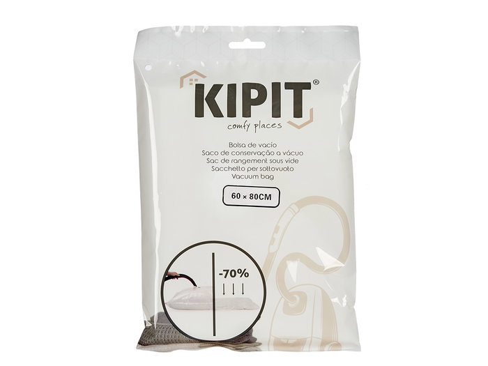 Kipit lot de 1 sac sous vide transparent 60 x 80 cm plastique réduit volume 70% (Set de 36)
