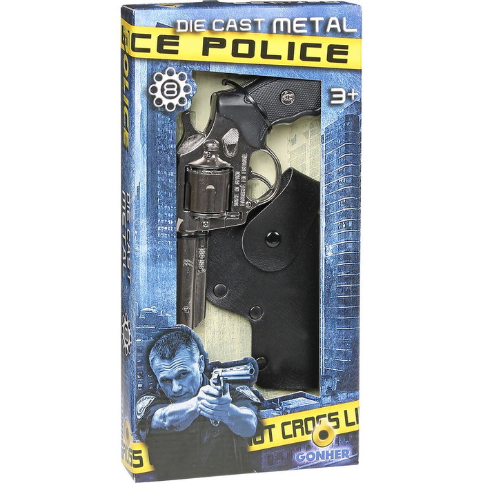 Gonher - Pistolets jouet policier 8 coups avec cartouchière - Réplique en métal - Jouet enfant +3 ans