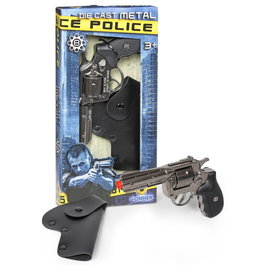 Gonher - Pistolets jouet policier 8 coups avec cartouchière - Réplique en métal - Jouet enfant +3 ans